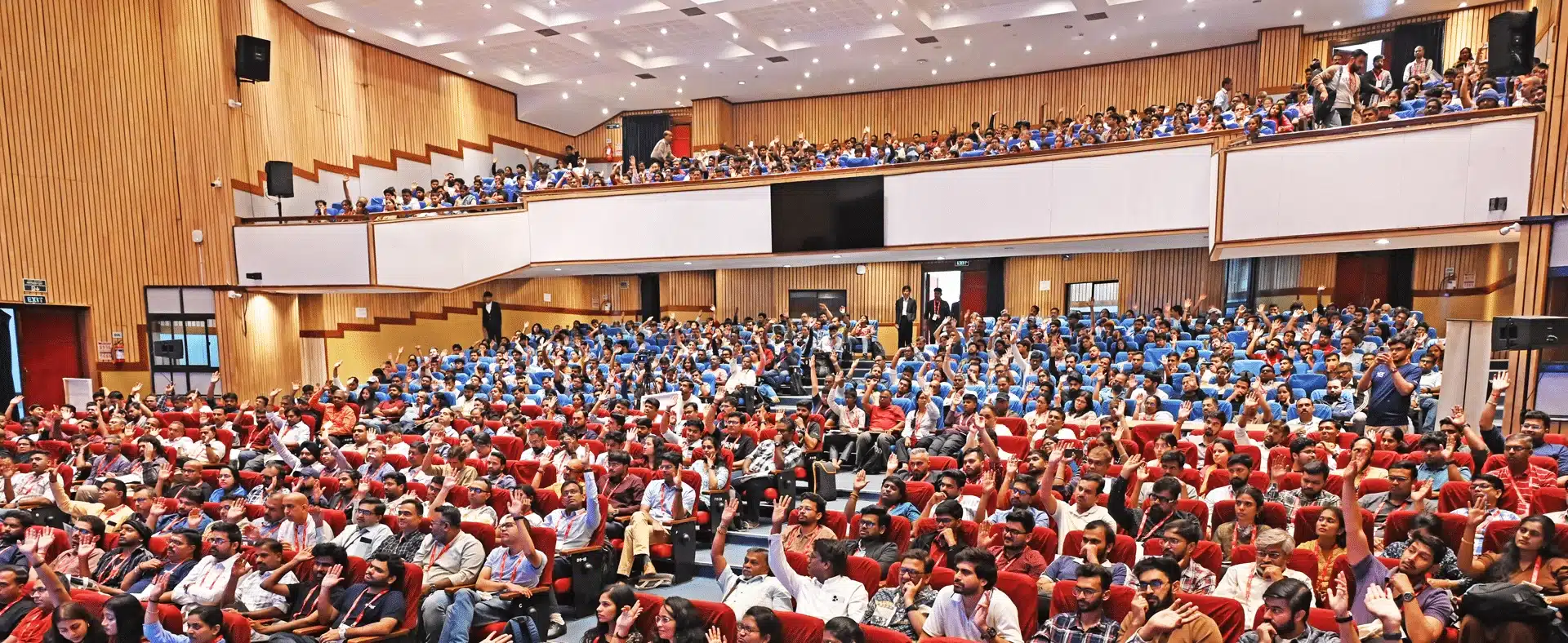 Open Source India conference hall, seated audience